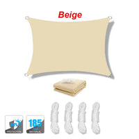 Voile d'ombrage rectangulaire anti-UV 95 % respirante, 13 coloris, 10 tailles