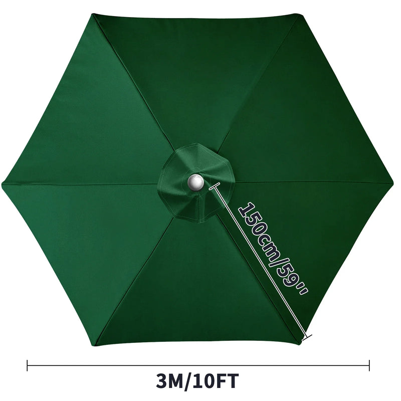 Toile de remplacement parasol 6 ou 8 baleines, imperméable anti-UV, Ø 2 à 3 m