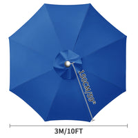 Toile de remplacement parasol 6 ou 8 baleines, imperméable anti-UV, Ø 2 à 3 m