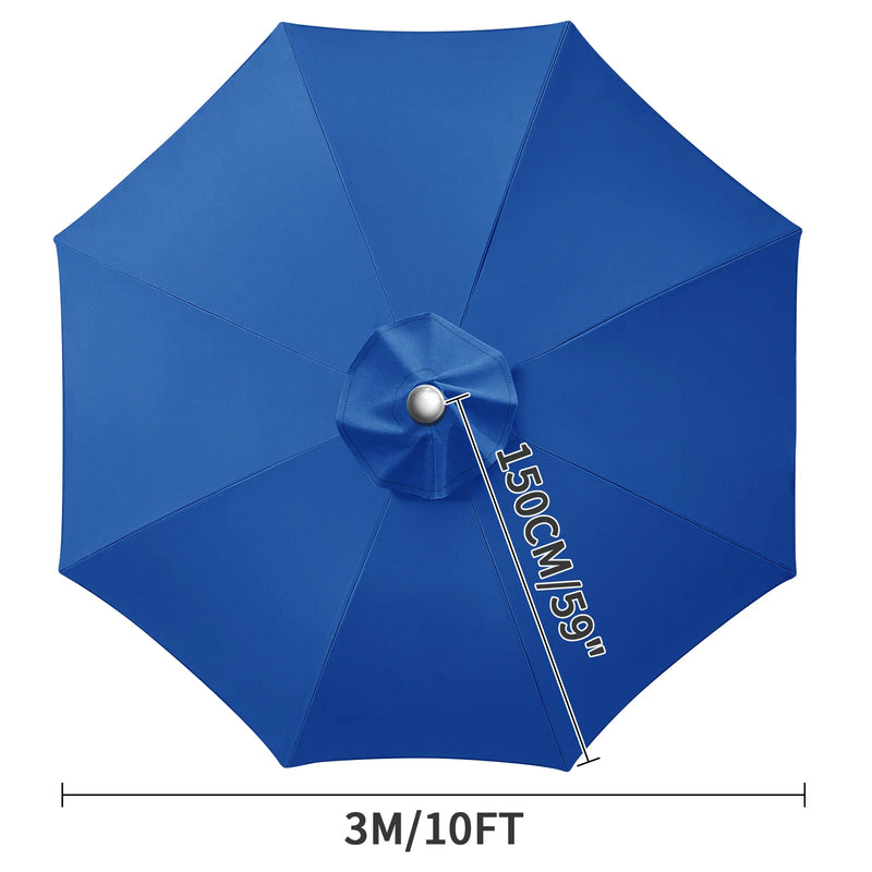 Toile de remplacement parasol 6 ou 8 baleines, imperméable anti-UV, Ø 2 à 3 m