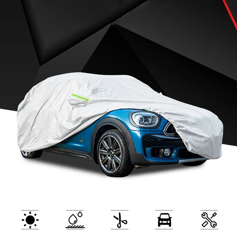 Housse voiture pour Mini Cooper R55 R56 R60 F55 F56 F60, argent, Oxford, anti-UV et neige