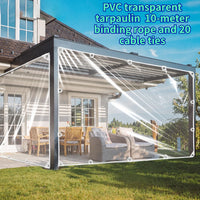 Bâche transparente PVC épaissie à œillets, corde de 10 m et 20 colliers, 7 tailles