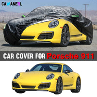 Housse voiture pour Porsche 911 Carrera 2011-2025, polyester 190T, imperméable, anti-UV, avec porte zippée