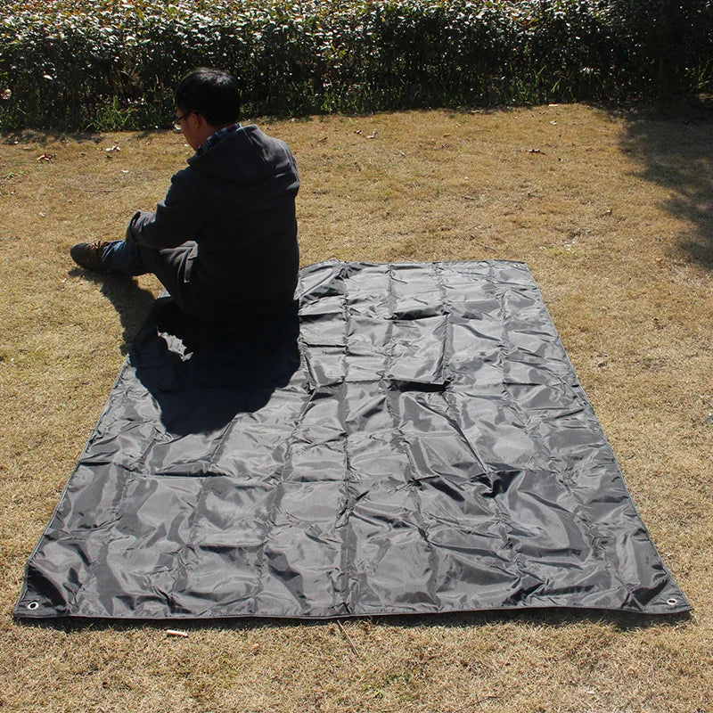Tapis de camping imperméable Oxford double face 210 x 150 cm, pliable