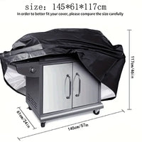 Housse de barbecue étanche en Oxford polyester 210D enduit argent, 7 tailles, noir