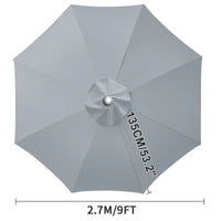 Toile de remplacement parasol 6 ou 8 baleines, imperméable anti-UV, Ø 2 à 3 m