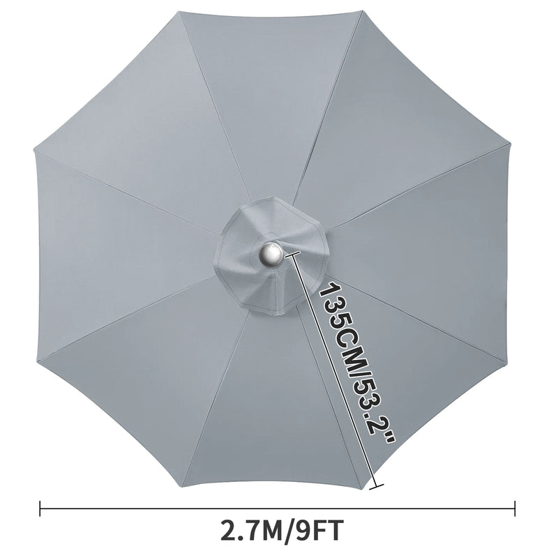 Toile de remplacement parasol 6 ou 8 baleines, imperméable anti-UV, Ø 2 à 3 m
