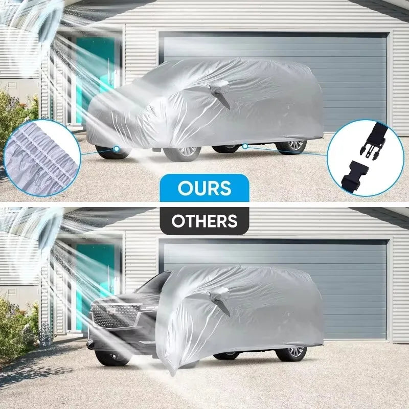 Housse voiture pour Hyundai Kona 2018-2025, Oxford 210D argentée, imperméable, ourlet élastique