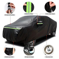 Housse voiture pick-up noire imperméable et anti-UV, 589 x 219 x 200 cm