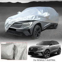 Housse voiture pour Renault Kardian, taffetas de polyester argenté anti-UV avec sac de rangement