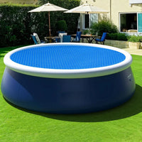 Bâche à bulles solaire ronde en PE pour piscine de 1,83 à 3,05 m, anti-poussière