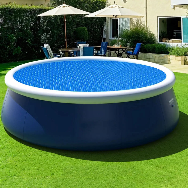 Bâche à bulles solaire ronde en PE pour piscine de 1,83 à 3,05 m, anti-poussière