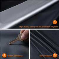 Housse voiture extérieur imperméable 190T noire et orange, berline et SUV