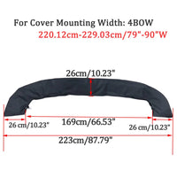 Housse de rangement de bimini noire 600D, 3 ou 4 arceaux, avec fermeture éclair