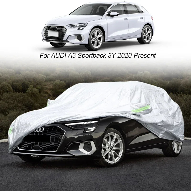 Housse voiture pour Audi A1 Hatchback GB, polyester 270T argent, anti-neige