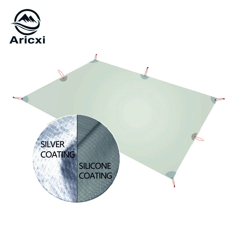 Bâche de camping ultralégère nylon 15D, 210 x 150 ou 210 x 300 cm