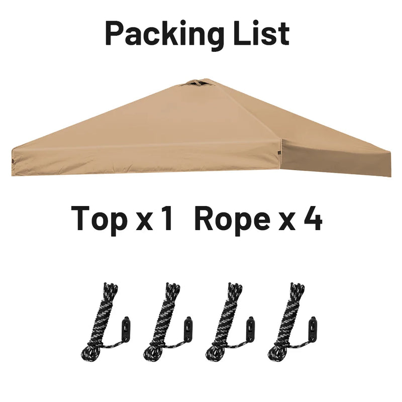 Toit de remplacement pour tonnelle pliante 3 x 3 m, Oxford imperméable, 6 coloris