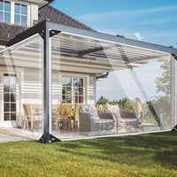 Bâche transparente PVC à œillets en aluminium, 12 tailles de 1x1,5 à 3x6 m