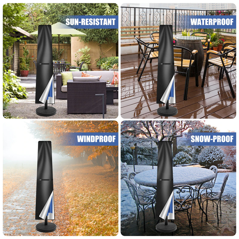Housse de parasol déporté imperméable en Oxford 210D avec fermeture éclair et tige, 170 à 240 cm