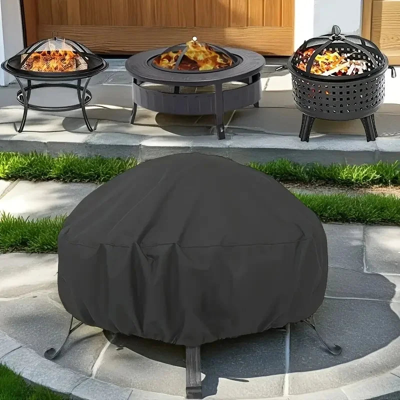 Housse brasero noire imperméable anti-poussière et anti-UV, 4 dimensions de 58 à 122 cm