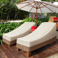 Housse de bain de soleil et de chaise longue d'extérieur beige et marron, 198 ou 208 cm