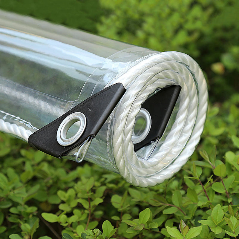 Bâche transparente PVC à œillets en aluminium, 12 tailles de 1x1,5 à 3x6 m