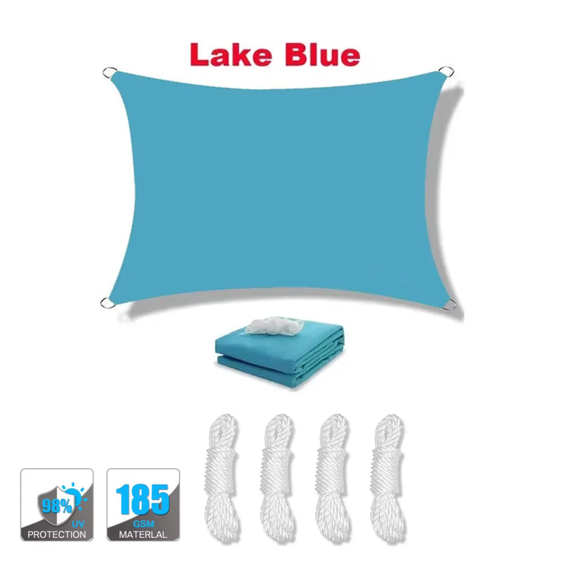 Voile d'ombrage rectangulaire anti-UV 95 % respirante, 13 coloris, 10 tailles