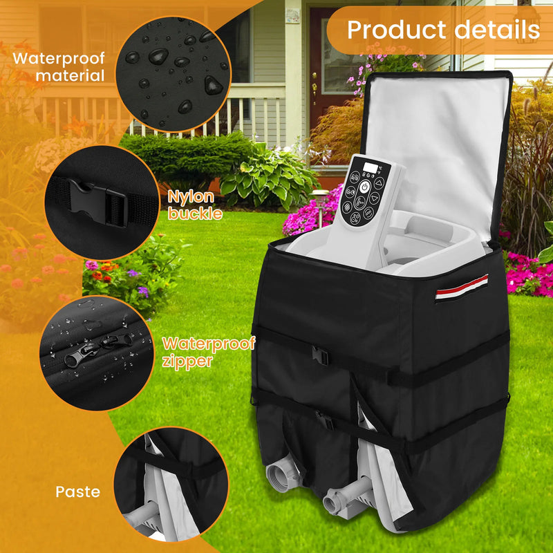 Housse de pompe de spa avec fermeture éclair, polyester 420D argenté, noire ou grise, 4 modèles