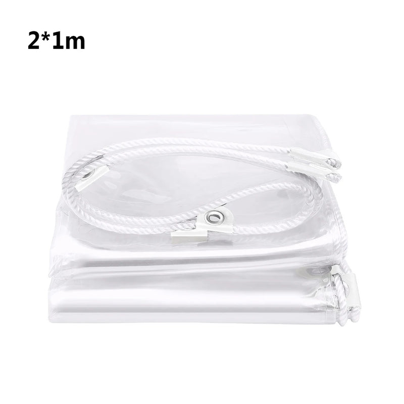 Bâche transparente PVC à œillets, 80 % de transparence, terrasse et poulailler, 7 tailles