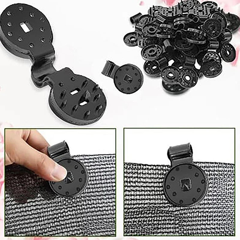 Clips pour filet d'ombrage en polypropylène noir, lot de 100, 2,7 x 7,1 cm