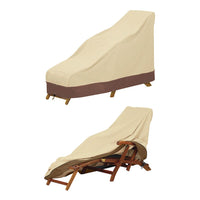 Housse de bain de soleil et de chaise longue d'extérieur beige et marron, 198 ou 208 cm