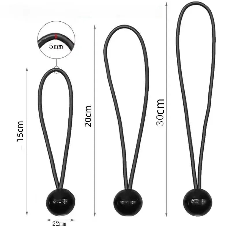 Sandow à boule noir pour bâche et tente, 10 à 20 cm, lot de 10 pièces