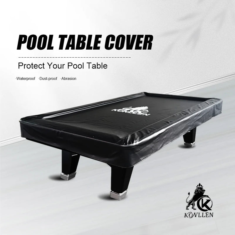 Housse billard cuir PU noir ajustée, imperméable, intérieur et extérieur, table de 9 pieds (2,7 m)