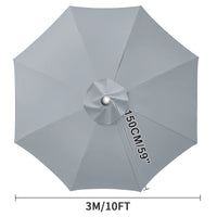 Toile de remplacement parasol 6 ou 8 baleines, imperméable anti-UV, Ø 2 à 3 m
