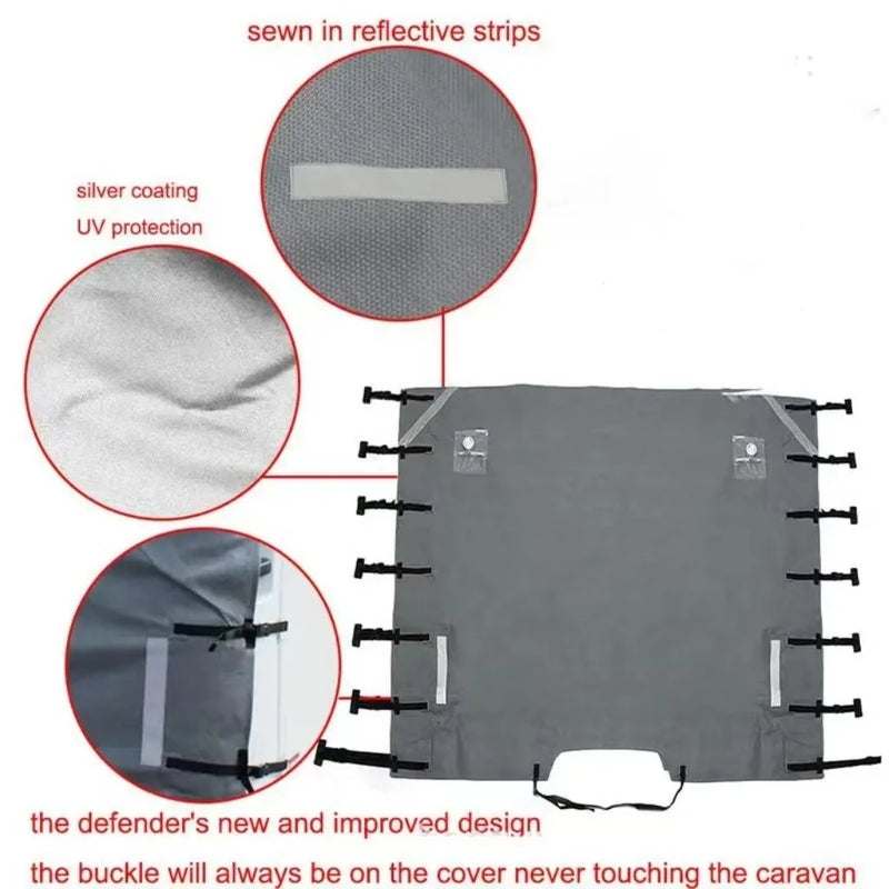 Housse avant de remorquage pour caravane, Oxford 210D imperméable et anti-UV, 220 x 175 cm