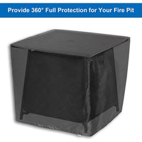 Housse de brasero carrée imperméable en Oxford 210D, 10 dimensions, noire ou argent