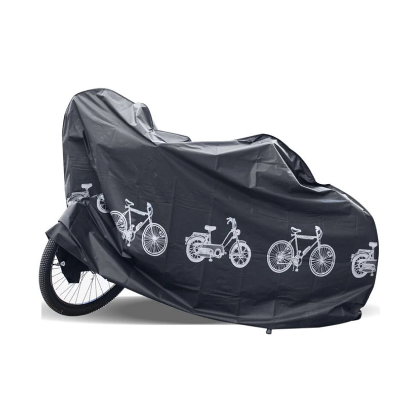 Housse de pluie pour vélo en PEVA avec bande auto-agrippante coupe-vent, anti-UV, grise ou noire