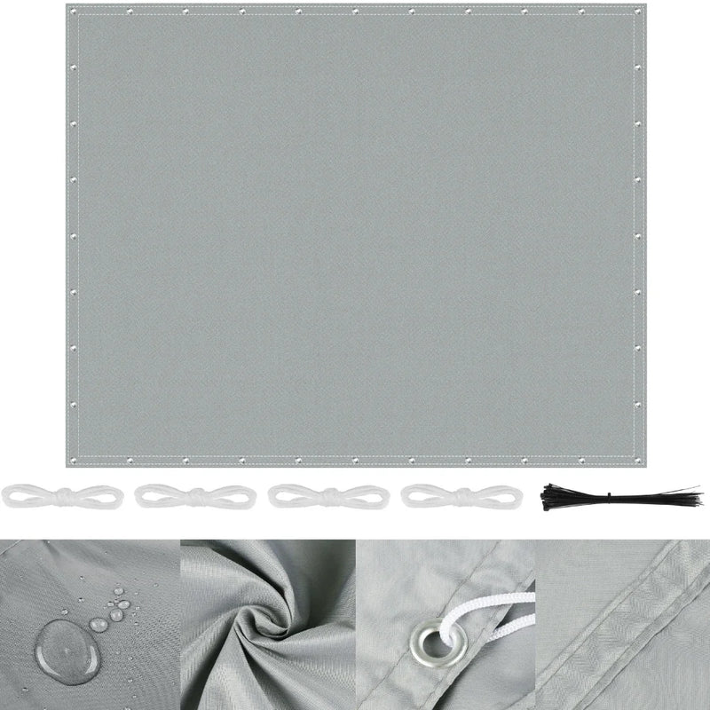 Voile d'ombrage pergola imperméable anti-UV à œillets, 4 coloris, 4 à 20 m²