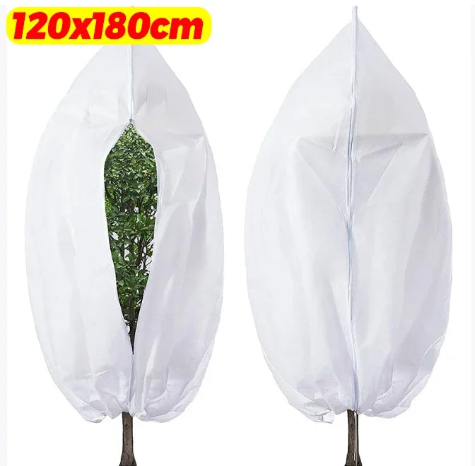 Housse d'hivernage blanche avec zip et cordon pour plantes, 5 tailles de 60x80 à 120x180 cm