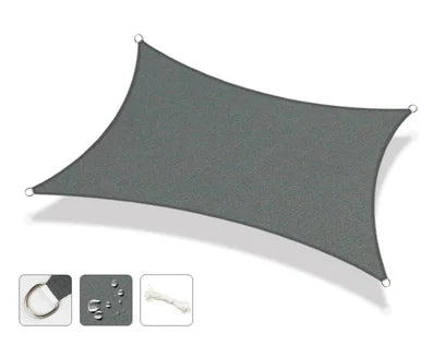 Voile d'ombrage grande taille 160 g/m², bords incurvés, 95 % d'ombrage pour patio