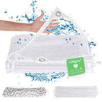 Bâche transparente PVC 420 g/m² à œillets inox et corde cousue, 8 tailles