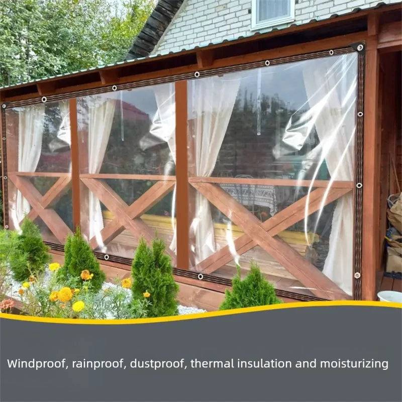Bâche transparente imperméable à œillets avec corde, 5 tailles de 2x2 à 3x4 m