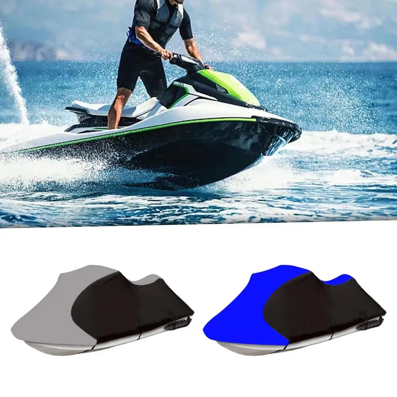 Housse de remorquage jet ski Oxford 210D, 3 tailles jusqu'à 4,2 x 3 m, noir et gris ou bleu