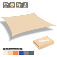 Voile d'ombrage rectangulaire anti-UV pour patio et terrasse, polyester 185 g/m², 7 coloris