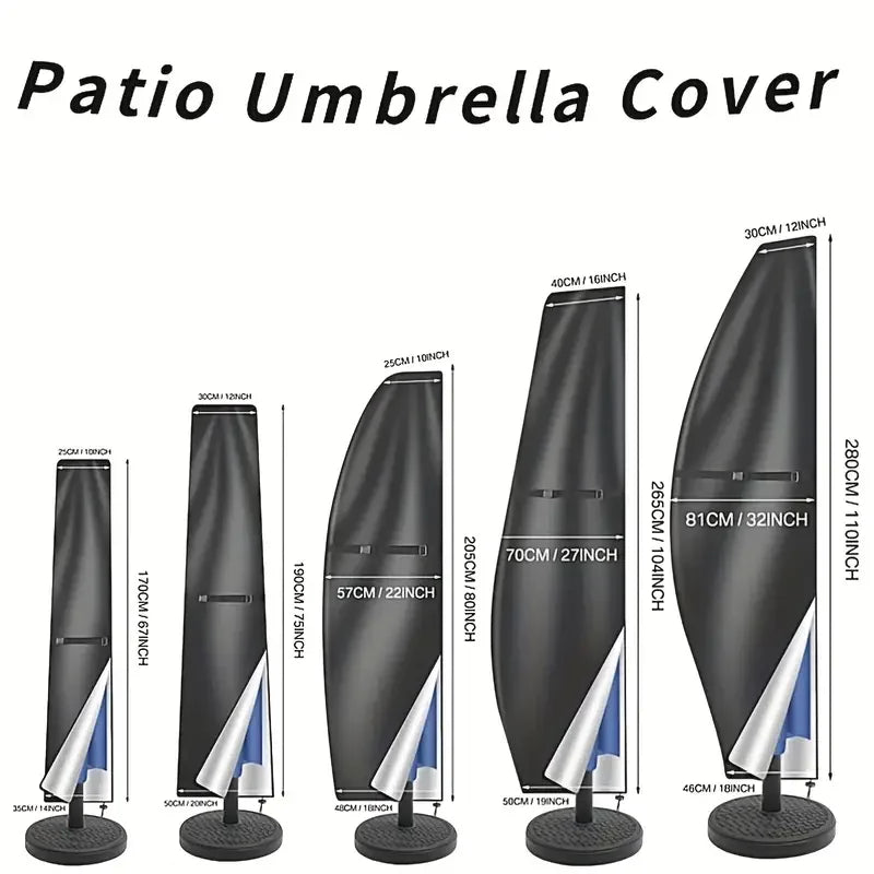 Housse parasol déporté universelle en Oxford imperméable, droite ou banane, de 183 à 280 cm