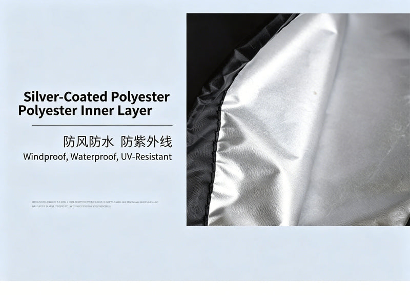Housse enrouleur bâche solaire piscine noire en polyester enduit d'argent, de 495 à 730 cm