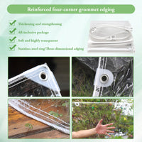 Bâche transparente PVC 420 g/m² à œillets inox et corde cousue, 8 tailles