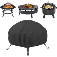 Housse brasero ronde en polyester 420D imperméable avec cordon de serrage, Ø 38 à 127 cm