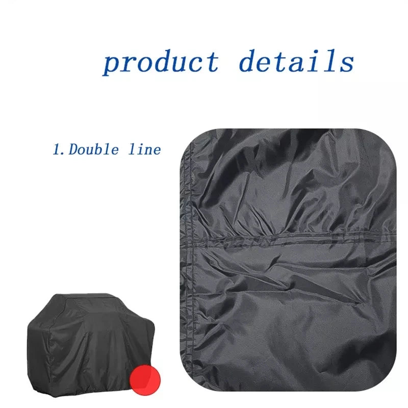 Housse de barbecue noire imperméable en polyester Oxford 190T, 8 tailles rondes et rectangulaires