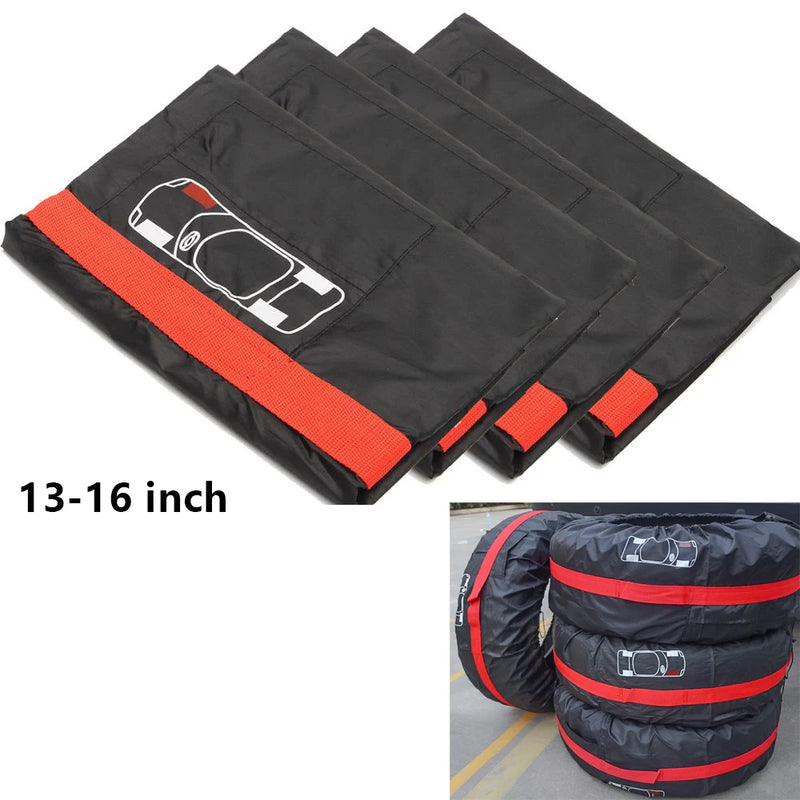 Housses de pneus de voiture, lot de 4, sangles noires ou rouges, 13 à 20 pouces